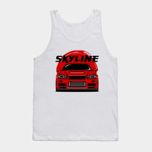 Red Skyline R34 Tank Top